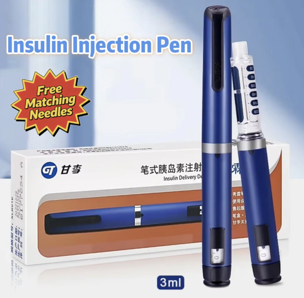 Ganlee Xiu Lin Pen Insulin Injector – Reusable Insulin Pen Compatible with Gan & Li 3mL Cartridges（Blue or Red）