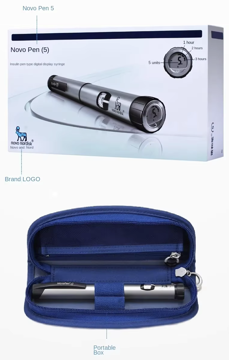 NovoPen 5 insulin / peptide pen – digital display, reusable, imported medical equipment from Novo Nordisk