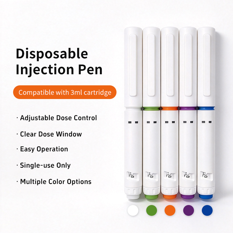 Disposable Insulin/Peptide Injection Pen, Compatible with 3ml Cartridge，Dose scale is precise and adjustable