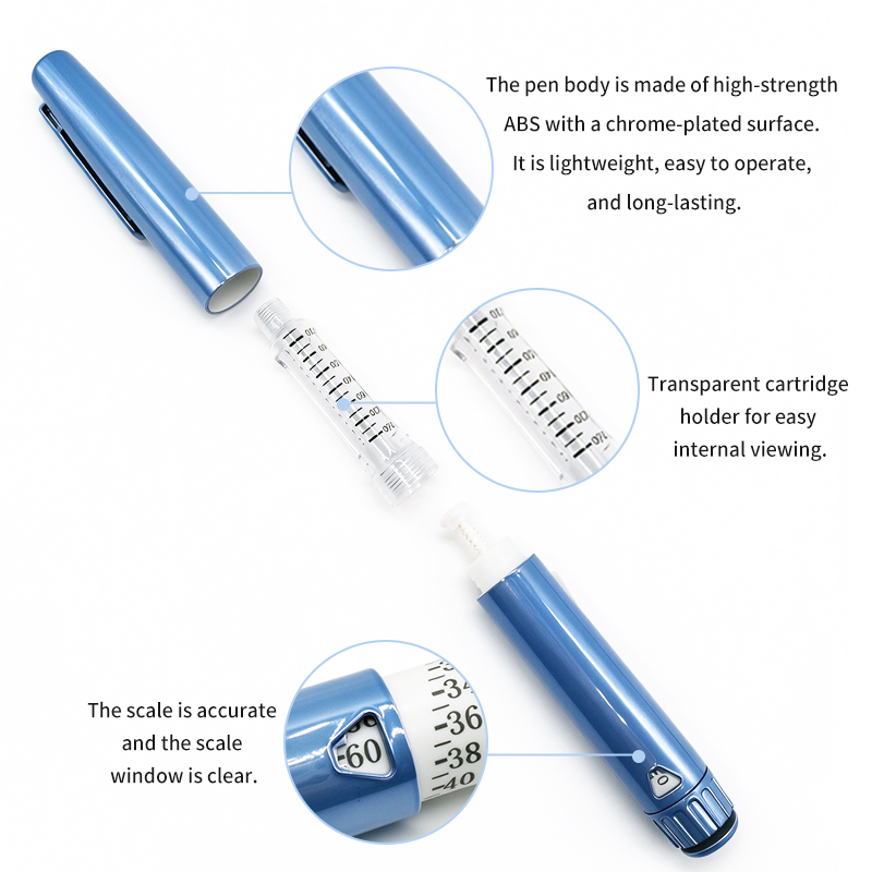 Reusable Plastic Insulin Pen, 60IU, Lightweight & Durable, Compatible with 3ml Cartridges — view 2