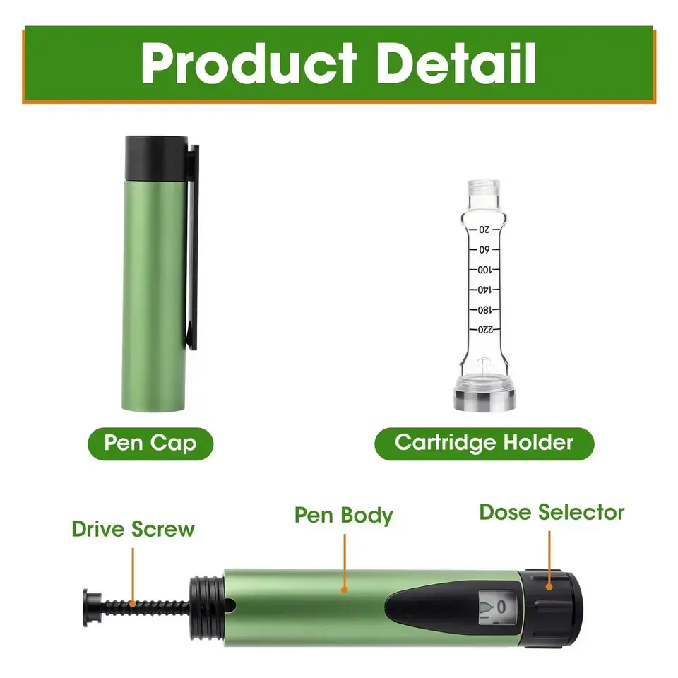 V4 Premium Reusable Injection Pen 0-60 Units Adjustable Dose Pen Device 3ml Cartridge Compatible OEM ODM — view 5