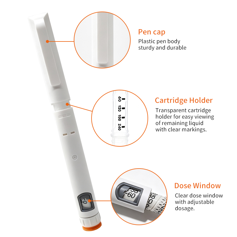 Single-use Insulin Injection Pen, Snap-on Quick Connection, 60 IU, Compatible with 3ml Cartridge — view 3