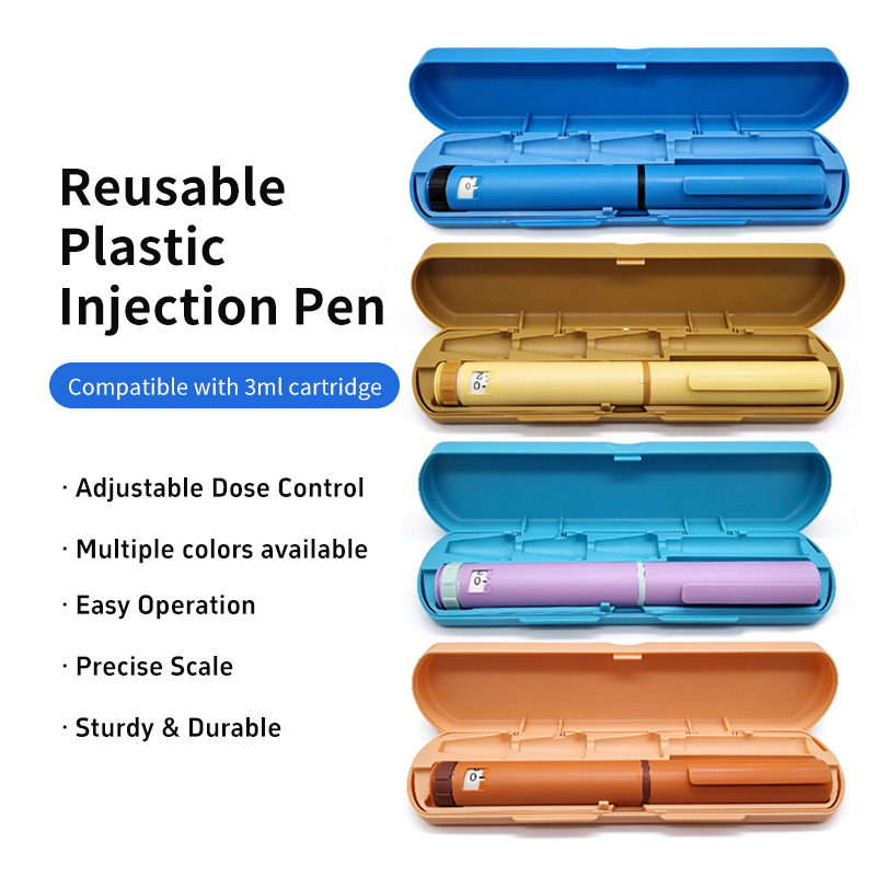 Reusable Colorful Plastic Injection Pen, Compatible with 3ml Cartridge, Easy Operation & Durable